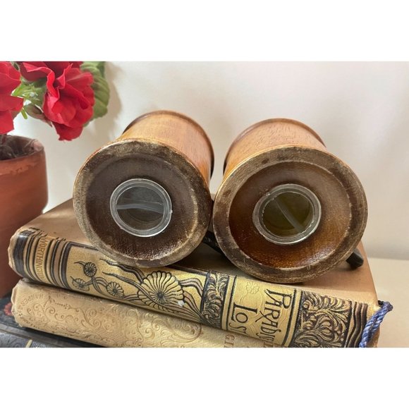 Vintage Mid Century Modern Chunky Wood Salt & Pepper Shakers with Iron Handles - Picture 5 of 9